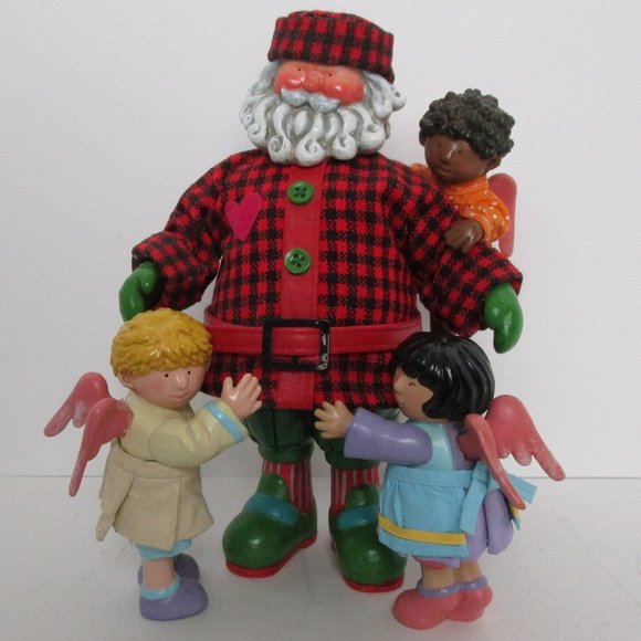 handmade Father Christmas with angel children